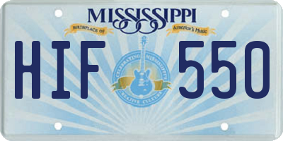 MS license plate HIF550