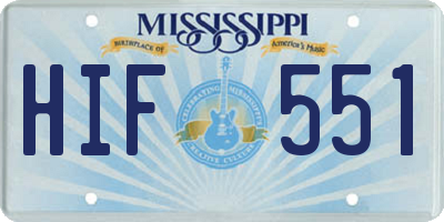 MS license plate HIF551