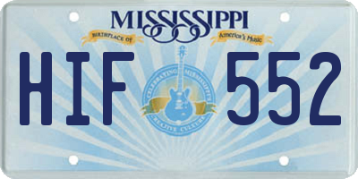 MS license plate HIF552