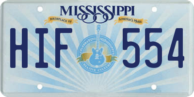 MS license plate HIF554