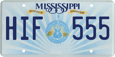 MS license plate HIF555