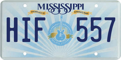 MS license plate HIF557