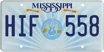 MS license plate HIF558