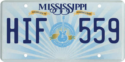 MS license plate HIF559