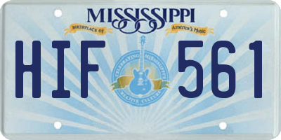 MS license plate HIF561