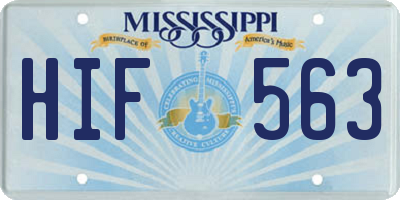 MS license plate HIF563