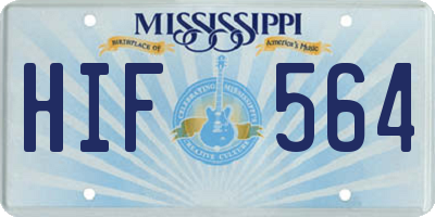 MS license plate HIF564