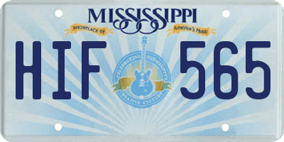 MS license plate HIF565