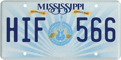 MS license plate HIF566