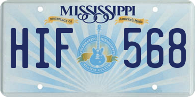MS license plate HIF568