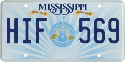 MS license plate HIF569