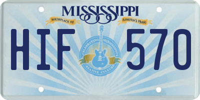 MS license plate HIF570