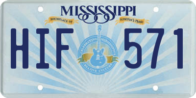 MS license plate HIF571