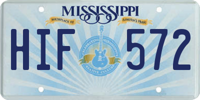 MS license plate HIF572