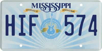MS license plate HIF574