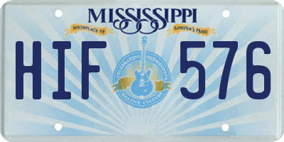 MS license plate HIF576