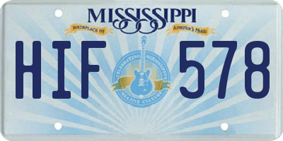 MS license plate HIF578