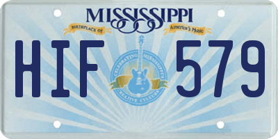 MS license plate HIF579