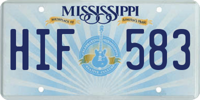 MS license plate HIF583