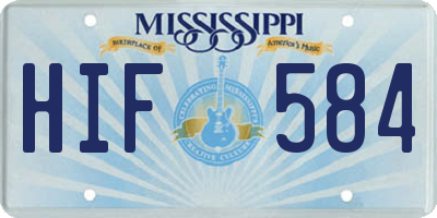 MS license plate HIF584