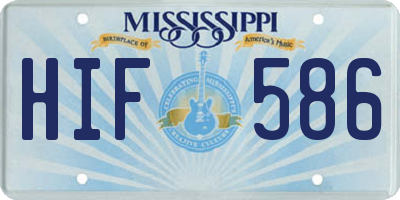 MS license plate HIF586