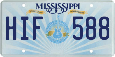 MS license plate HIF588