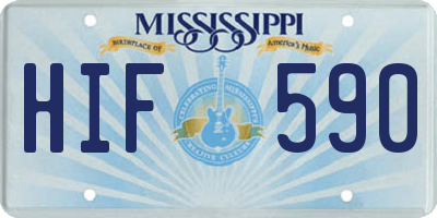 MS license plate HIF590