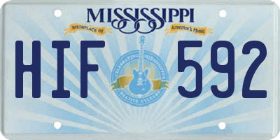 MS license plate HIF592