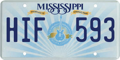 MS license plate HIF593