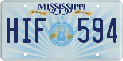 MS license plate HIF594