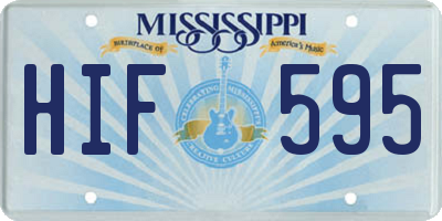 MS license plate HIF595