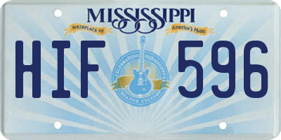 MS license plate HIF596