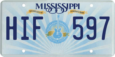 MS license plate HIF597