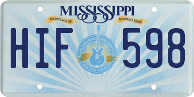 MS license plate HIF598