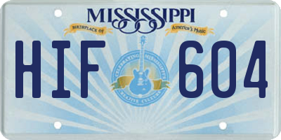 MS license plate HIF604