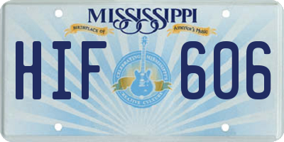 MS license plate HIF606