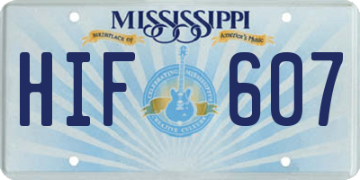 MS license plate HIF607