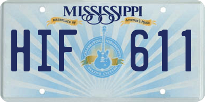 MS license plate HIF611