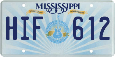MS license plate HIF612