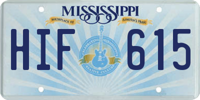 MS license plate HIF615