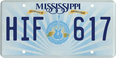 MS license plate HIF617