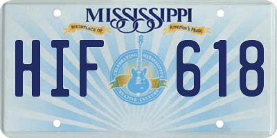 MS license plate HIF618