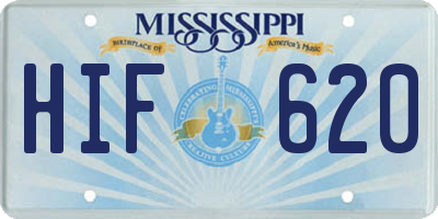 MS license plate HIF620