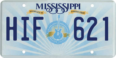 MS license plate HIF621