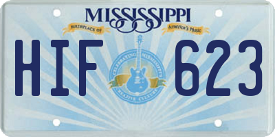 MS license plate HIF623
