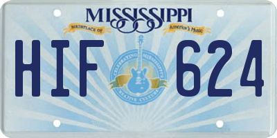 MS license plate HIF624