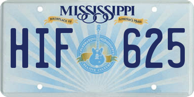 MS license plate HIF625