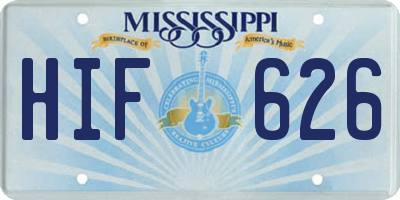MS license plate HIF626