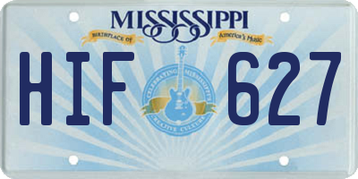 MS license plate HIF627