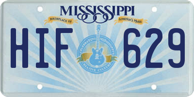MS license plate HIF629